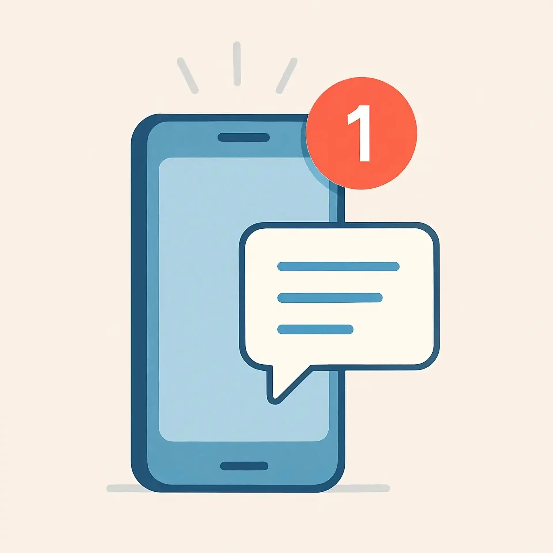 Smartphone with a new message notification of Entry‑Level Job, one unread message.